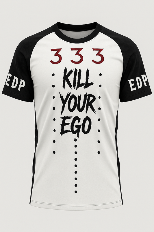 333 Kill Your Ego™ Jersey
Price: $66.00 
Inventory: 333
Description:
This is not merch. This is a message. A mirror. A funeral for your ego.
Limited to 333 numbered garments, each with a Resurrection Insert™.
REBIRTH THROUGH DEATH